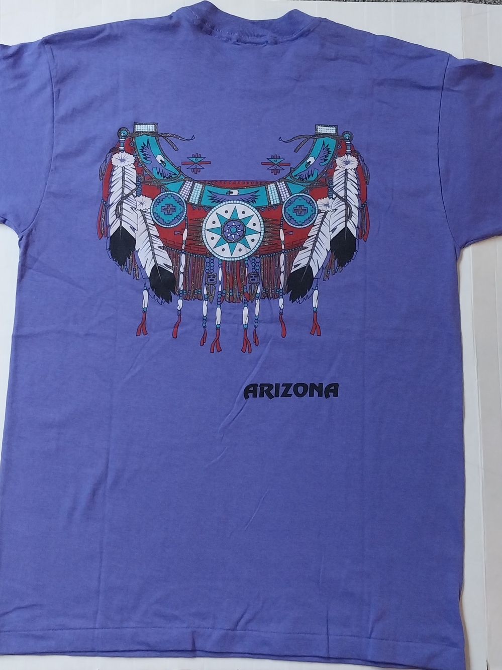 Vintage Single Stich Graphic Tee with Feathered Native Design - Made in USA